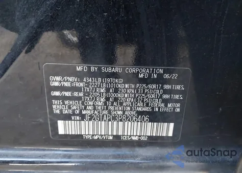 2023 Subaru Crosstrek Premium from USA, damaged, VIN JF2GTAPC3P8206406